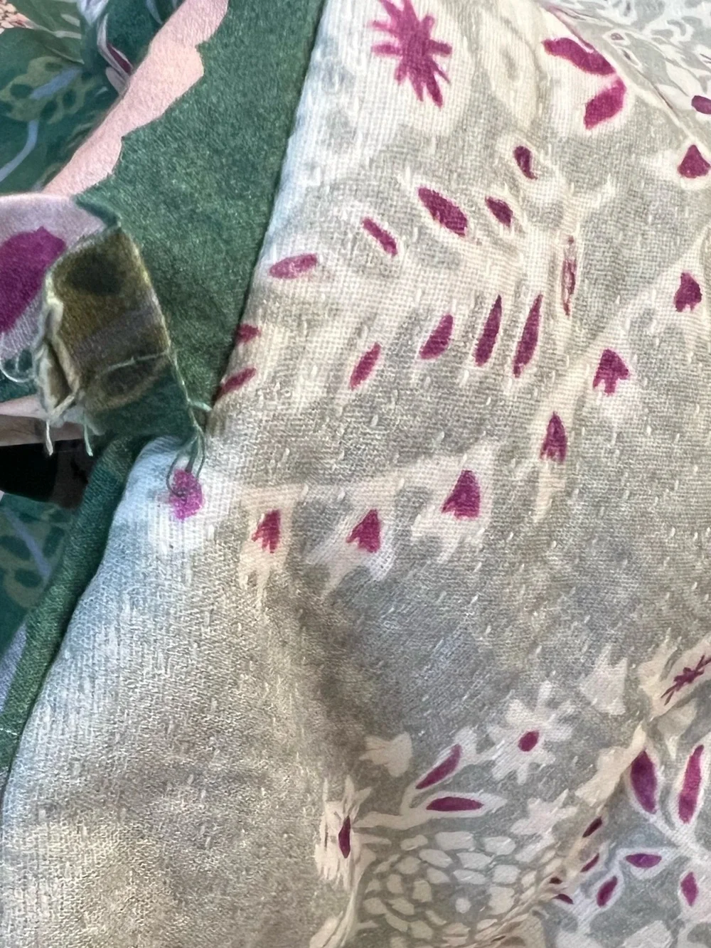 Anthropologie The Printed Textured Cotton Quilt Collection w/ Euro Shams, Queen